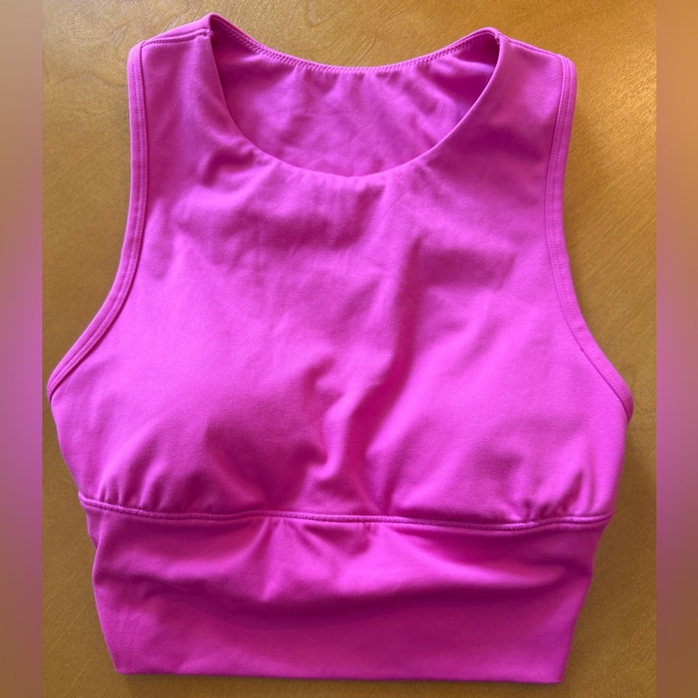 All in Motion Racerback Crop Bra Top Athletic Sculpt Tank in Bright Pink XS